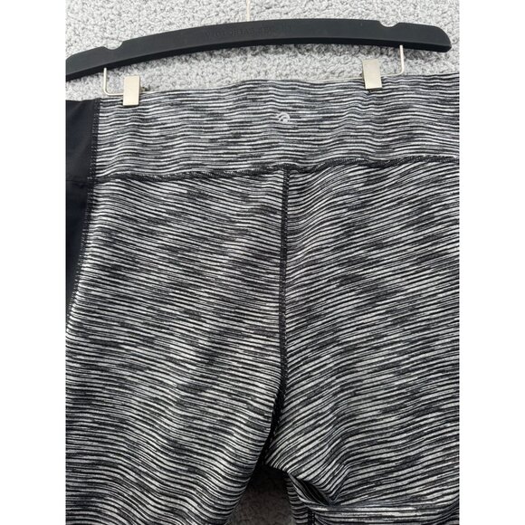 Ideology Womens Gray & Black Striped Leggings Capri With Mesh Panels Size 1X - Picture 6 of 8